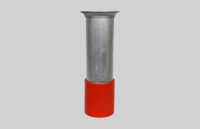 Aluminum Dig Tube 120 Wall - 8" Flat Flange x Urethane Tip